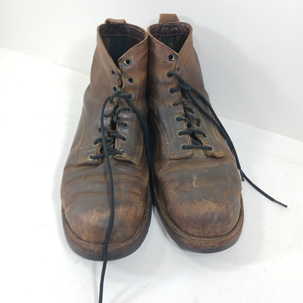 Vintage Origin Maine Mens Bison Leather Work Boots Brown Made in USA Size 12D - Picture 8 of 8